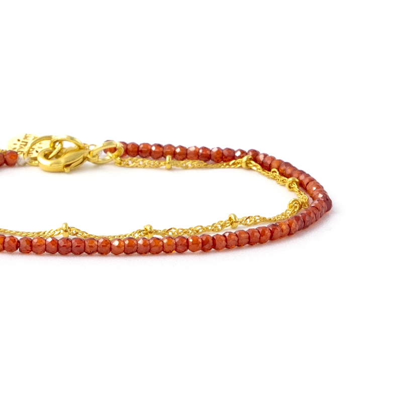 Rose Soleil - Shop online - bracciali donna con catenina placcata oro e zirconi arancioni - Cartagena