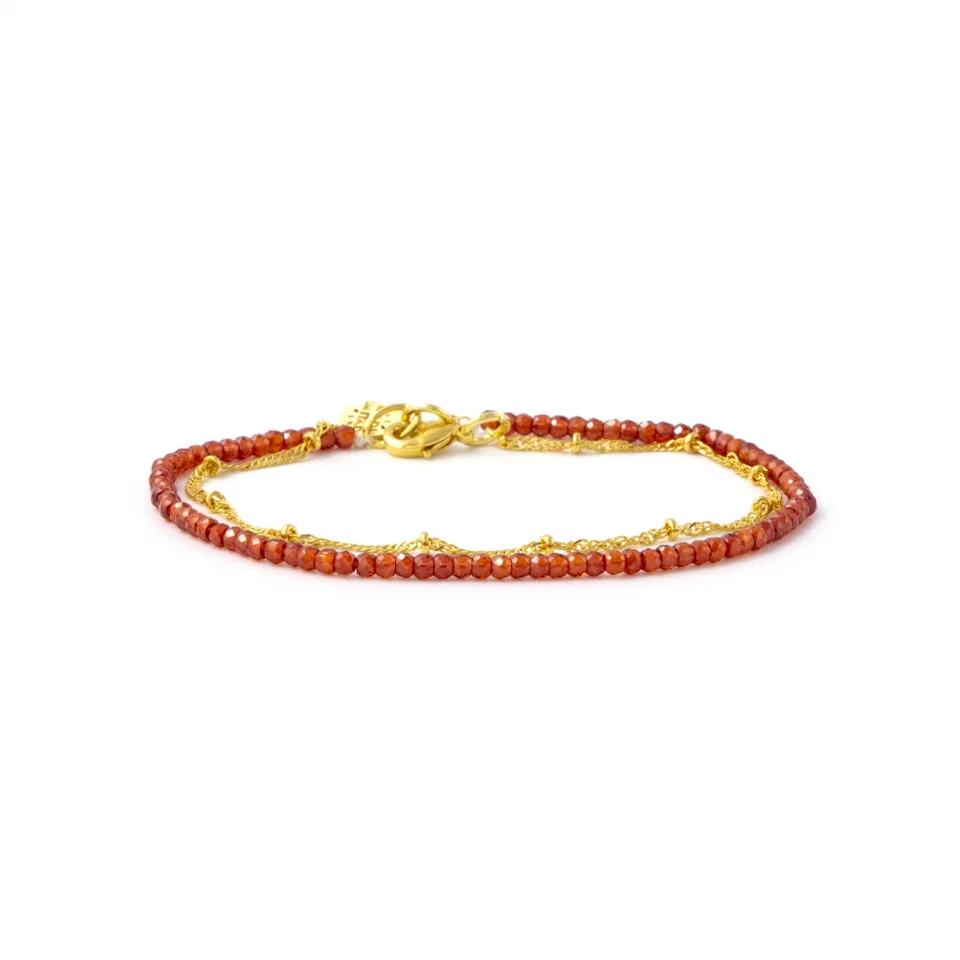 Rose Soleil - Shop online - bracciali donna con catenina placcata oro e zirconi arancioni - Cartagena