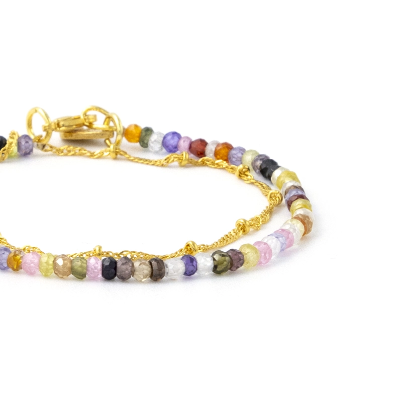 Rose Soleil - Shop online - bracciali donna con catenina placcata oro e zirconi multicolor - Alicante