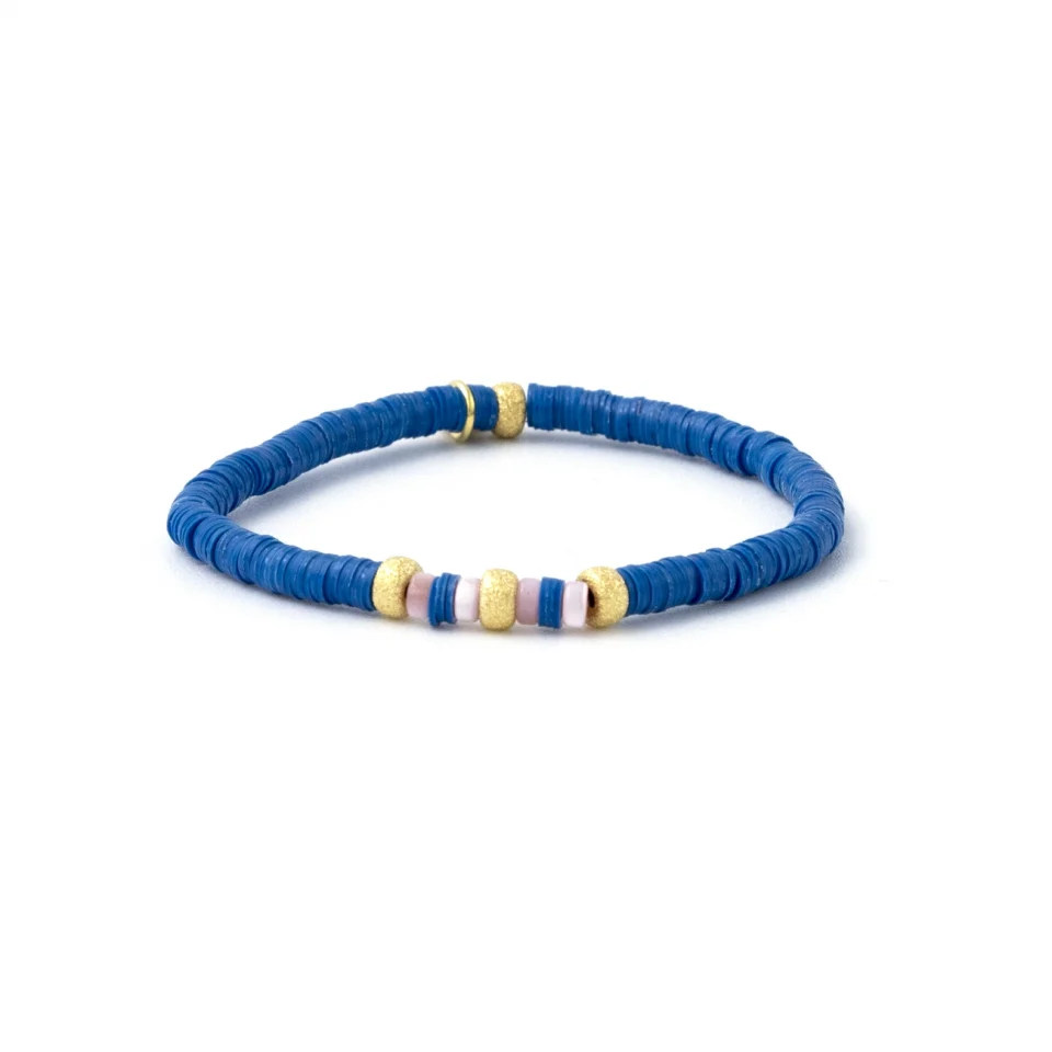 Rose Soleil - Shop online - bracciali donna dischetti in vinile blu, madreperla e argento 925 dorato - Clelia