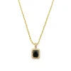 Rose Soleil - Shop online - women's necklaces with gold-plated braided chain and pendant with black cubic zirconia and other white cubic zirconia - Maleficent