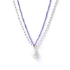 Collana corta da donna che fonde zirconi lilla e perle di fiume naturali per sentirti speciale e unica
