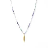 Rose Soleil - Tienda online - collares de mujer - cuentas de cristal y colgante de pluma - Celestial