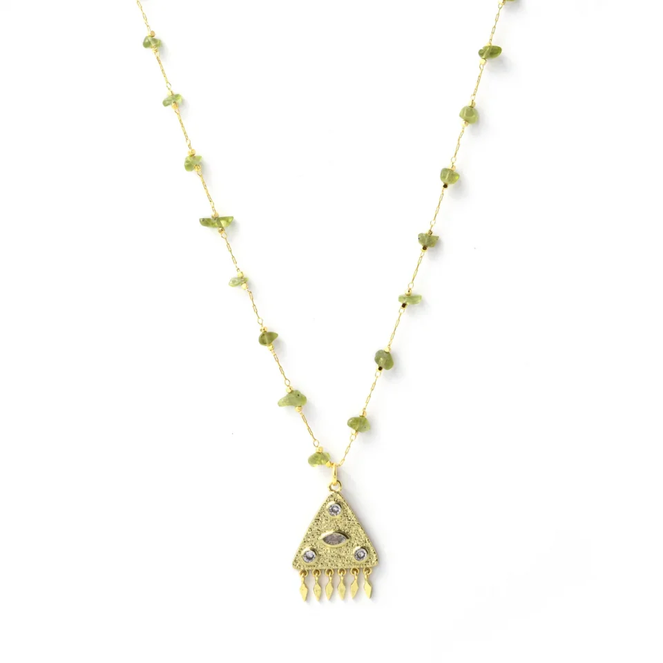 Collana Ciambella In Lizardite Verde - Diametro 30 Mm Con Nastro Cotone - Ciondolo Pietra Naturale