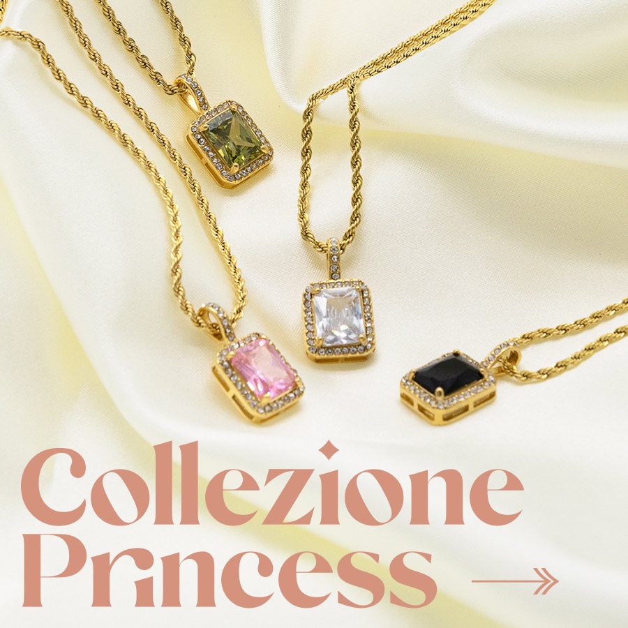 Rose Soleil - Shop online - collane da donna con catenina a treccia placcata oro e ciondolo con zircone