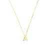 Rose Soleil - Tienda online - collares de mujer - collar con iniciales - collar con letra - colgante con circonita - cierre ajustable - collar de plata de ley 925 bañado en oro - Initial-A