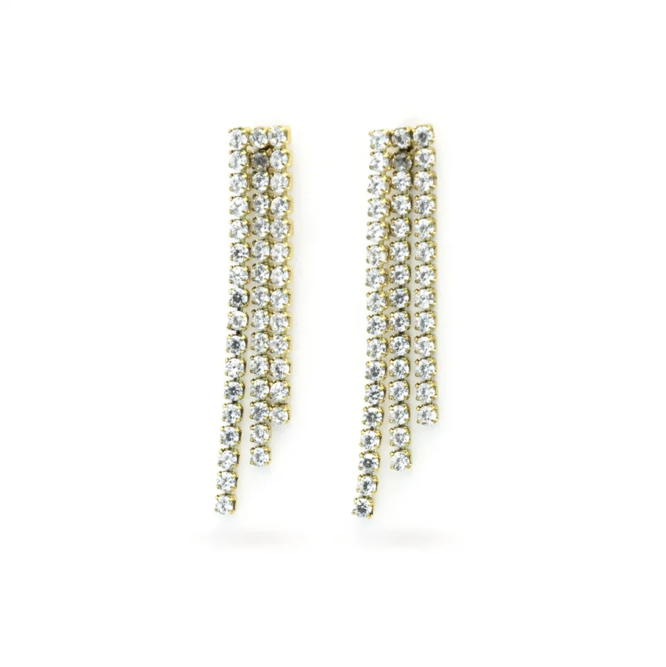 Rose Soleil - Shop online - orecchini da donna - orecchini pendente con zirconi color cristallo e chiusura a farfallina per un look glamour - Skyler