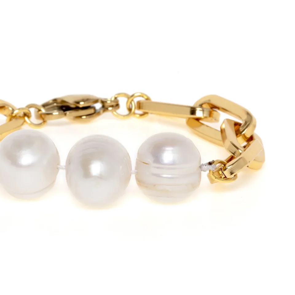 Rose Soleil - Shop online - bracciali da donna - bracciale a maglia larga con perle - Aida