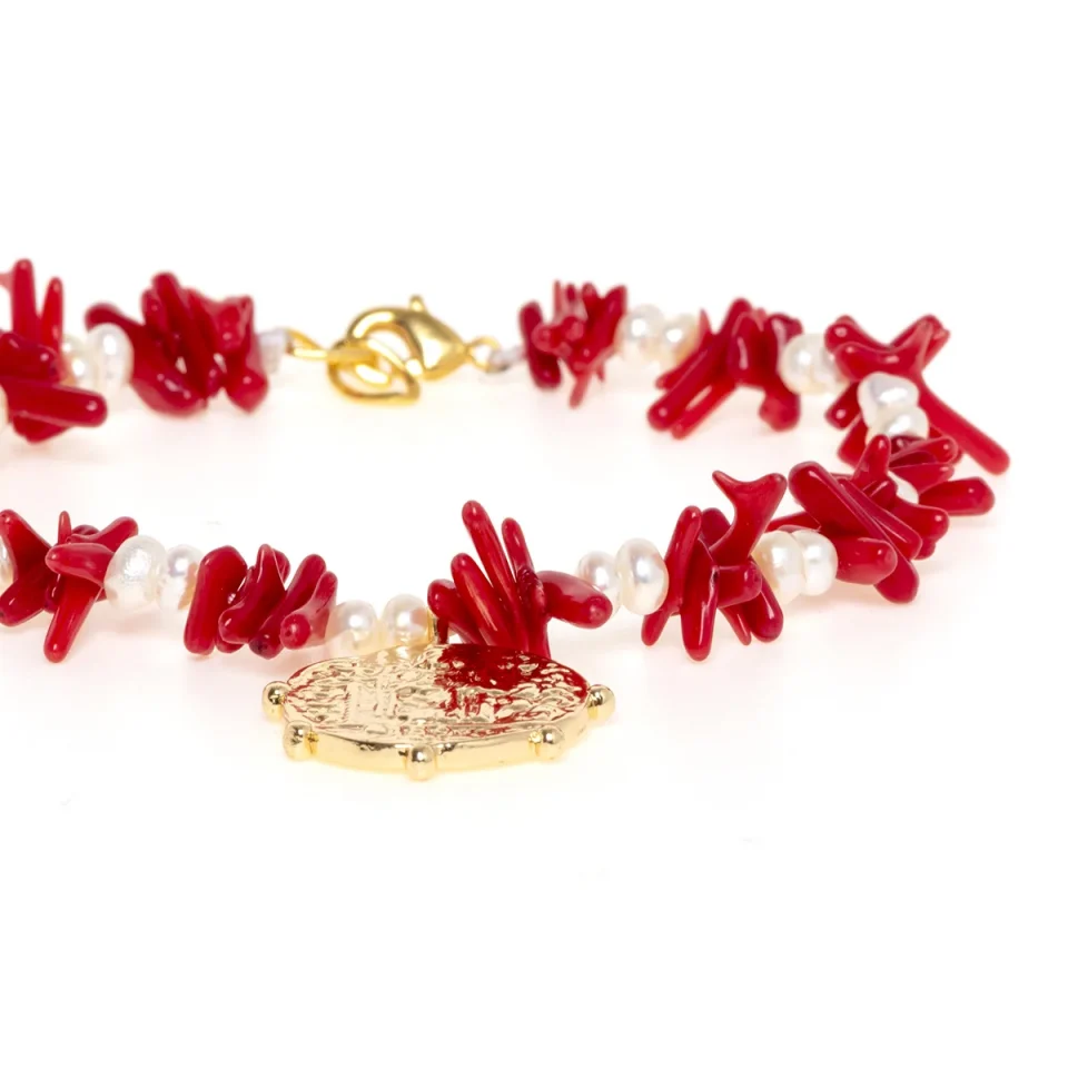 Rose Soleil - Shop online - bracciali da donna - bracciale da donna con corallo e perle - Ambra