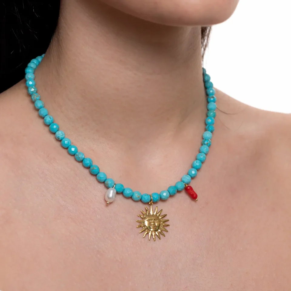 Rose Soleil - Shop online - collane da donna - collana placcata oro - collana da donna con ciondolo a forma di sole - Belen
