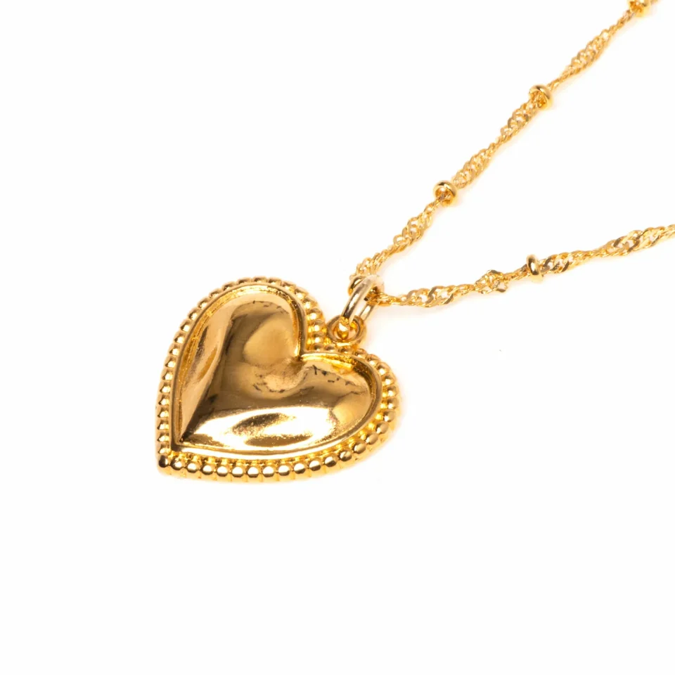 Rose Soleil - Shop online - collane da donna - collana placcata oro - collana da donna con pendente a cuore - collana classica con catenina intrecciata - Pamela