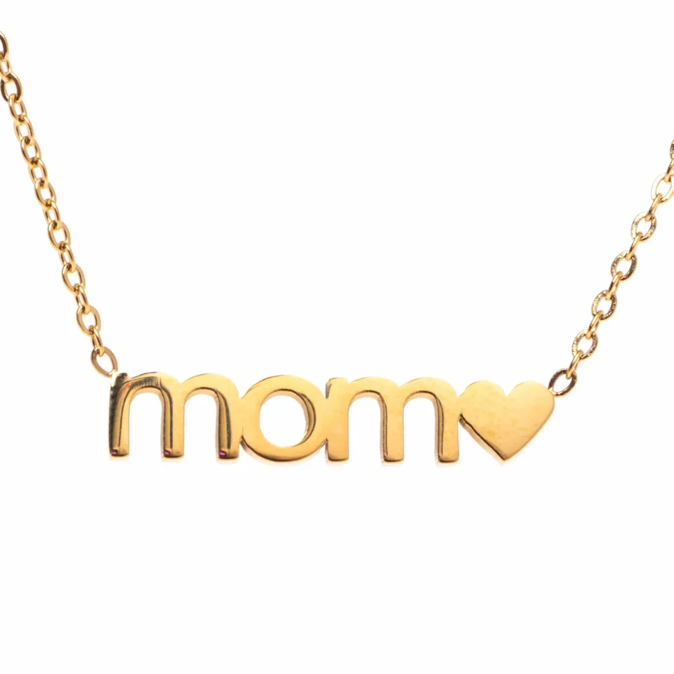 Rose Soleil - Shop online - collane da donna - collana placcata oro - Collana da donna con scritta mom - collana classica con catenina - Mom