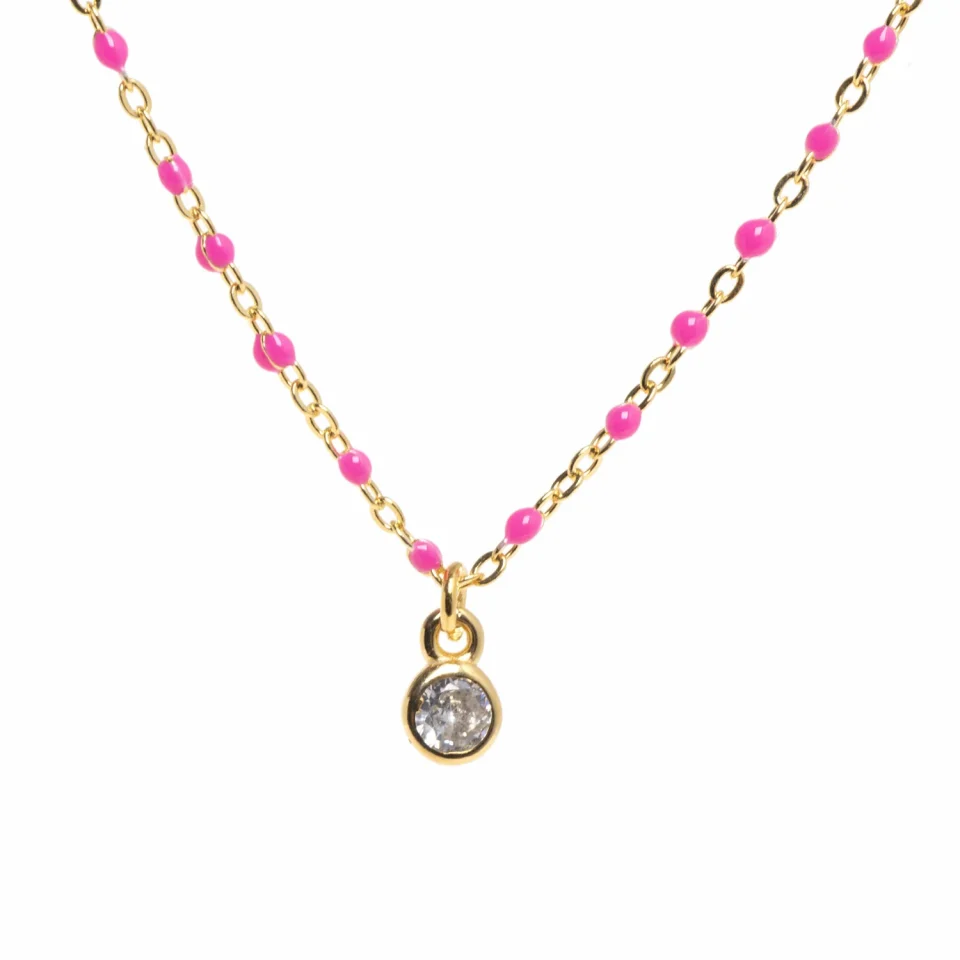 Rose Soleil - Shop online - collane da donna - collana placcata oro - collana donna con zircone bianco - collana punto luce - Ludovica