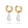 Rose Soleil - Shop online - orecchini da donna - orecchini a cerchio con pendente di perle - Selene