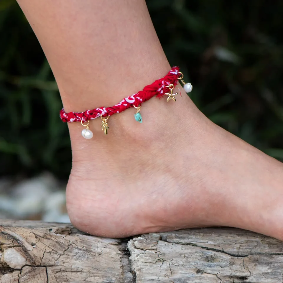 Rose Soleil - Shop online - cavigliere da donna - cavigliere estive - cavigliera accessorio estate in cotone - Janis