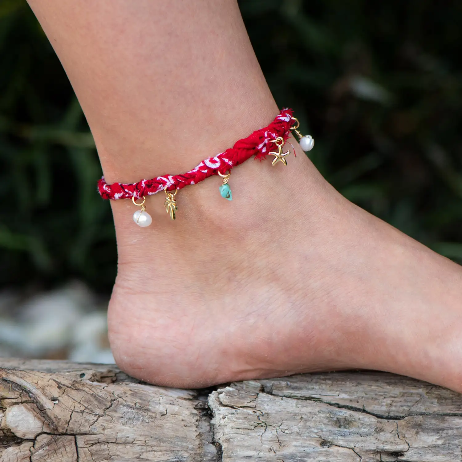 Rose Soleil – Shop online – cavigliere da donna – cavigliere estive – cavigliera accessorio estate in cotone – Janis