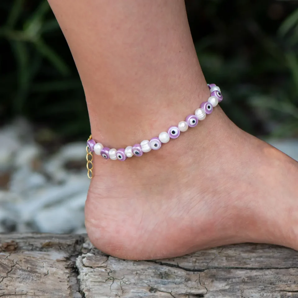 Rose Soleil - Shop online - cavigliere da donna - cavigliere estive - cavigliera di tendenza estate originale - Purple Eye
